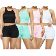 Women's Tank Top & Shorts Casual High Waisted  Loungewear Drawstring Shorts Set