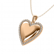 Holiday Gifts - .45 CT Round Cut Lab Grown Diamond Heart Pendant 14k Rose Gold