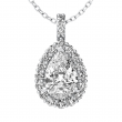 Grad Gifts - 1.30CT H/VS2 Halo TearDrop Pear Cut Lab Grown Diamond Pendant 14k