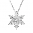 Sterling Silver Snowflake Pendant-Necklace made with Swarovksi Crystals