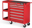 7-Drawer Rolling Tool Chest Tool Cabinet Storage Box with Side Shelves Workshop