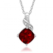 Created Ruby and Diamond Pendant-Necklace Crafted in Sterling Silver 2 1/2ct tw