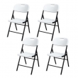 12PCS Plastic Folding Chairs Commercial Wedding Party Stackable Seat White