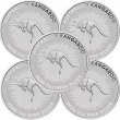 Lot of 5 - 2025 1 oz Australian Silver Kangaroo Coin .9999 Fine BU