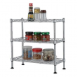 3 Tier Adjustable Storage Shelving Unit Metal Organizer Wire Rack Shelf Silver