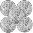 Lot of 5 - 2025 1 oz .999 Fine Silver American Eagle $1 Coin BU