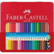 Faber-Castell Colour Pencil Colour Grip Tin of 24 Triangular Wood Barrel 112423