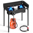 150000 BTU Powerful Double Outdoor Camping Gas Propane Stove with Removable Legs