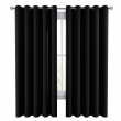 Pair of Blackout Curtains Eyelet Ring Top Ready Made Thick Thermal Curtain Set