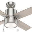 Hunter Fan 42 inch Contemporary Brushed Nickel Indoor Ceiling Fan with Light Kit