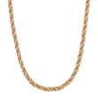 Finecraft Twisted Rope Chain Necklace in 14K Three-Tone Gold, 18"