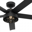 Hunter Fan 52 in Contemporary Matte Black Ceiling Fan w Light and Remote Control