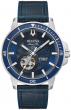 Bulova Men's Marine Star Automatic Blue Leather and Silicon Watch 45 MM 96A291