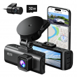 REDTIGER Dash Camera 4K Front and Rear Dash Cam Built-In WiFi & GPS, App control