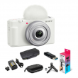 Sony ZV1F Vlog Camera White Bundle with Sony Vlogger Accessory Kit