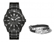 Bulova Men's Classic Date Quartz Black Watch Bracelet Medium Set 43MM 98B361