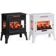 HOMCOM 24" Freestanding Electric Fireplace Stove w/ Realistic Flame