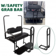 For 1995-UP EZGO TXT Golf Cart Flip Rear Seat Kit W/Roof Support Safety Grab Bar