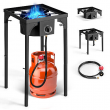 Portable Outdoor Propane 75,000-BTU Single Burner Camping Stove Party BBQ Grill