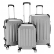 3Pcs Luggage Set ABS Trolley Spinner 20"/24"/28" Suitcase Hard Shell Grey