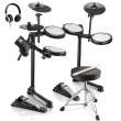 Donner DED-200 Lite Electric Drum Set + Throne Headphone 450 Sound 31 Drum Kits