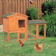 61" Outdoor Rabbit Cage Elevated Pet House Chicken Coop Housew/ Slide-Out Tray