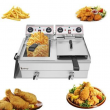 ZOKOP 3400W Electric Deep Fryer 25QT Commercial Tabletop Restaurant +Fry Basket