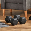 50lbs/Single Set of 2 Rubber Dumbbell Weight for Home Cardio Exercise