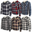 Men's Hoodie Plaid Long Sleeve Warm Sherpa Lined Full Zip Up Hooded Sweatshirt