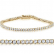 14k Yellow Gold 3 Ct TW Round Cut Diamond Women's Tennis Bracelet 7"