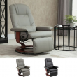 Faux Leather Reclining Lounge Chair Swivel Recliner Sofa Seat w/ Wooden Base