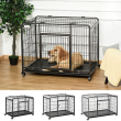 Indoor Grey Puppy Kennel w/ 4 Wheels & Easy Folding Design