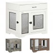 Indoor Use Dog Kennel End Table with Drawer Double Doors for Medium Dogs