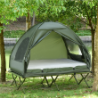 Outsunny Portable Folding Outdoor Elevated Camp Cot Tent Combo Camping Bed