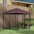 4.6' x 4.6' x 5' Dog Kennel Outdoor with Waterproof Canopy, Large Door