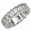 Emerald Cut Lab Grown Diamond Eternity Ring in 14k White Gold (8 cttw FG/VS2)