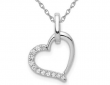 1/12 Carat (ctw) Diamond Heart Pendant 14K White Gold with Chain