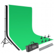 Kshioe Photography 10ft Backdrop Stand Kit 1.6*3m Green Screen Black White Clamp