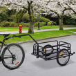 Folding Bicycle Cargo Storage Cart and Luggage Trailer with Hitch - Black