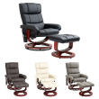 Recliner Chair Massage with Ottoman Swivel Wood Base  Remote and Side Pocket