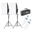 2x Photography Softbox Lighting Stand Photo Equipment Soft Box Studio Light Set