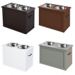 Raised Pet Bowls with Storage Function 2 Stainless Steel Dog Bowls Elevated Base