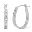 1/2ct tw Natural Diamond Hoop Earrings for Women in Crafted in 10K White Gold