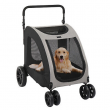 4-Wheels Pet Stroller Adjustable Handle Pet Strolling Cart for Large/Medium Dogs