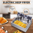 12L Electric Deep Fryer Large Tank Commercial Restaurant Stainless Steel 5000W