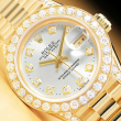 ROLEX LADIES PRESIDENT FACTORY DIAMOND DIAL 18K YELLOW GOLD WATCH 1.13 CT BEZEL