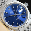 MENS ROLEX DATEJUST BLUE DIAL 18K WHITE GOLD & STEEL WATCH w/ORIGINAL BAND