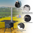 Portable Tent Wood Stove with Chimney Pipes Camping Wood Burning Stove