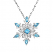 Snowflake Pendant Necklace made with Swarovski Crystals in 925 Sterling Silver