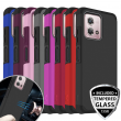 For Moto G Stylus 4G 2023 Cricket Case Rubber Hard Hybrid Cover+Tempered Glass